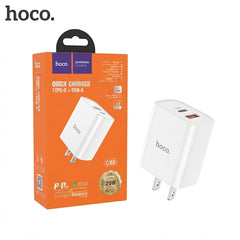 Hoco C80 20W Dual Port Quick Charger (Type-C + USB-A)