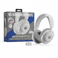 SteelSeries Arctis Nova 5P Wireless Gaming Headset for PlayStation, PC, Switch, and Mobile (White)