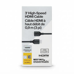 Best Buy essentials™ 3' 4K Ultra HD HDMI Cable – 4K 60Hz, 18Gbps, Black