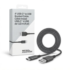 Best Buy Essentials 4' USB-C to USB Braided Charging and Data Cable (1.22m / 4ft)