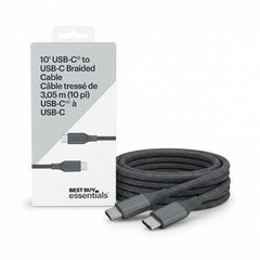 Best Buy Essentials 10' USB-C to USB-C Braided Charging Data Cable (3.05m / 10ft)