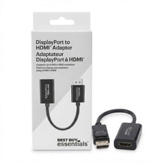 Best Buy Essentials DisplayPort to HDMI Adapter – Full HD 1080p Video Adapter for Laptops, PCs, Monitors & TVs