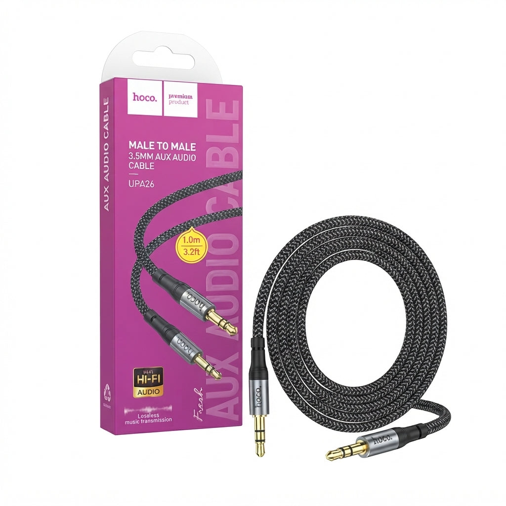 Hoco UPA26 Male-to-Male 3.5mm AUX Hi-Fi Audio Cable (1.0m)