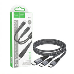 Hoco X123 2-in-1 USB-C to Dual USB-C Charging Cable (1m)