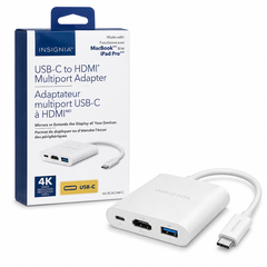 Insignia USB-C to HDMI Multiport Adapter – 4K HDMI, USB 3.0 & USB-C PD – NS-PCAH4M-C