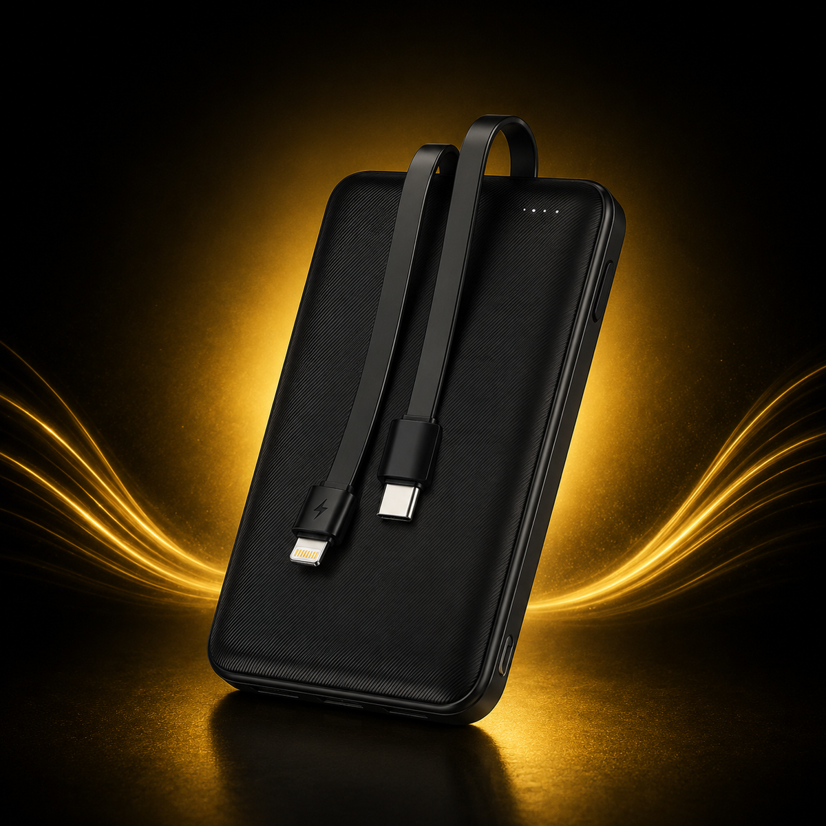 HOCO J118 1000mAh Ultra-Thin Power Bank with Built-in Cables
