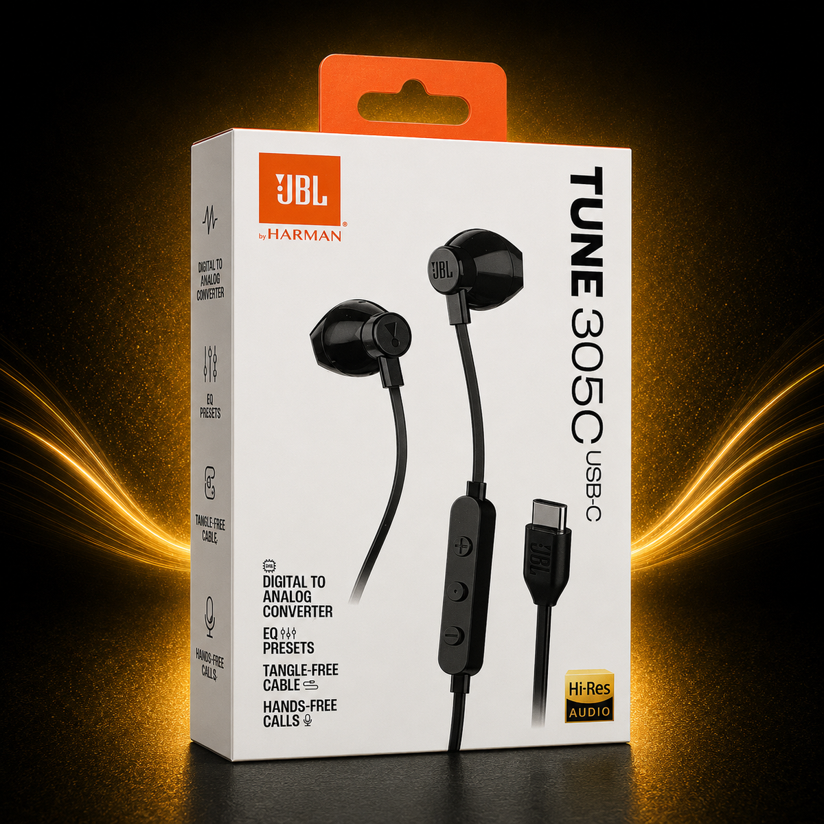JBL Tune 305C USB-C Wired In-Ear Headphones – Hi-Res Audio