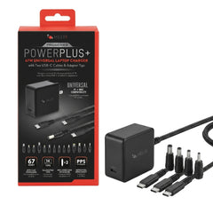 Helix ProSeries PowerPlus+ 67W Universal Laptop Charger with 2x USB-C Cables & 14 Adapter Tips – PC & Mac Compatible