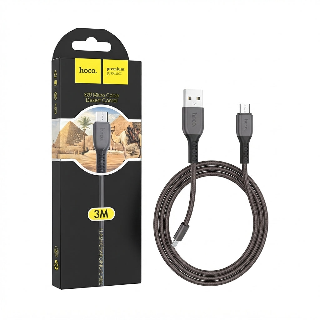 Hoco X20 Desert Camel Micro-USB Charging and Data Cable (3m)