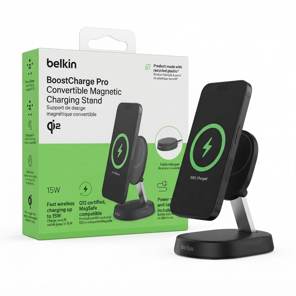 Belkin BoostCharge Pro Convertible Magnetic Charging Stand – Qi2 15W