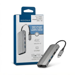 Insignia 7-in-1 USB-C PD Adapter – 4K HDMI, Ethernet & 85W Power Delivery