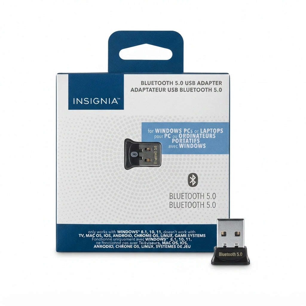 Insignia Bluetooth 5.0 USB Adapter for Windows PC & Laptop