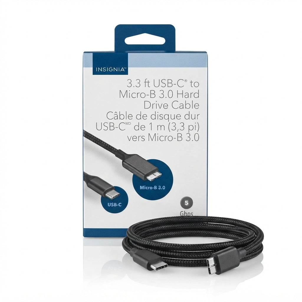 Insignia 3.3 ft USB-C to Micro-B 3.0 Hard Drive Cable