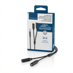 Insignia 3.5mm Dual Headphone Splitter – 6 in – Black