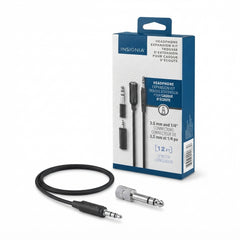 Insignia Headphone Expansion Kit – 12 ft Extension Cable with 3.5mm & 1/4" Connectors