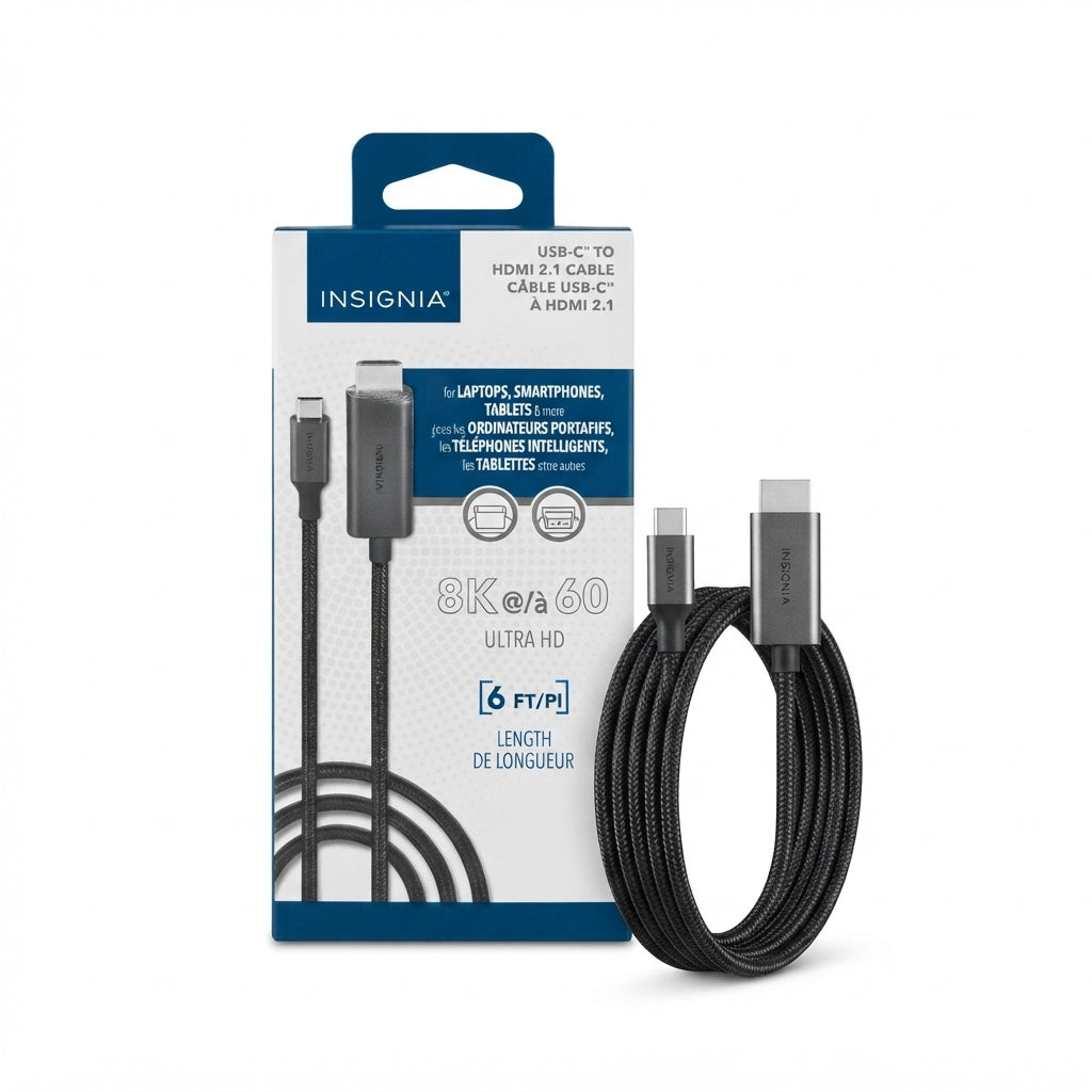 Insignia 6 ft USB-C to HDMI 2.1 Cable – 8K 60Hz – Black