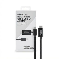 Best Buy essentials™ 6' USB-C to HDMI Cable – 4K at 60Hz, Black