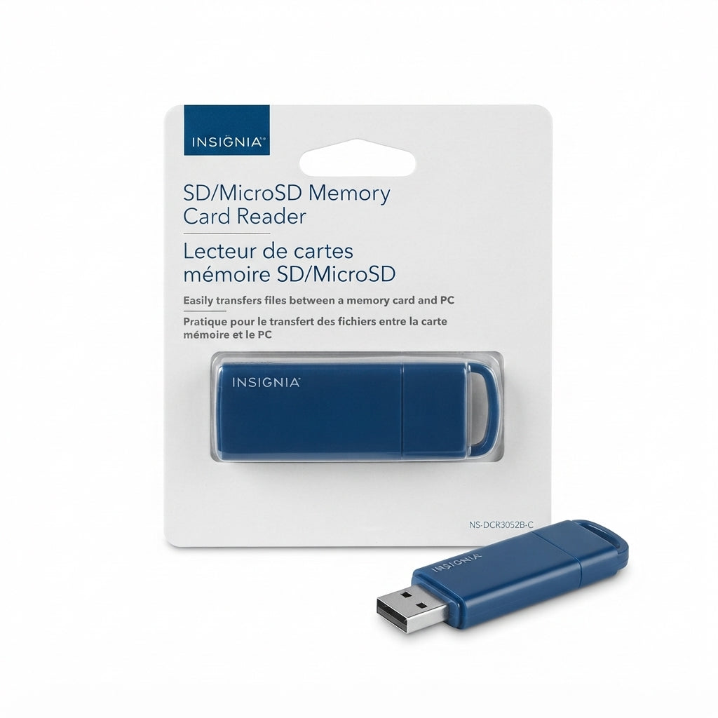 Insignia SD/MicroSD Memory Card Reader – USB Card Reader