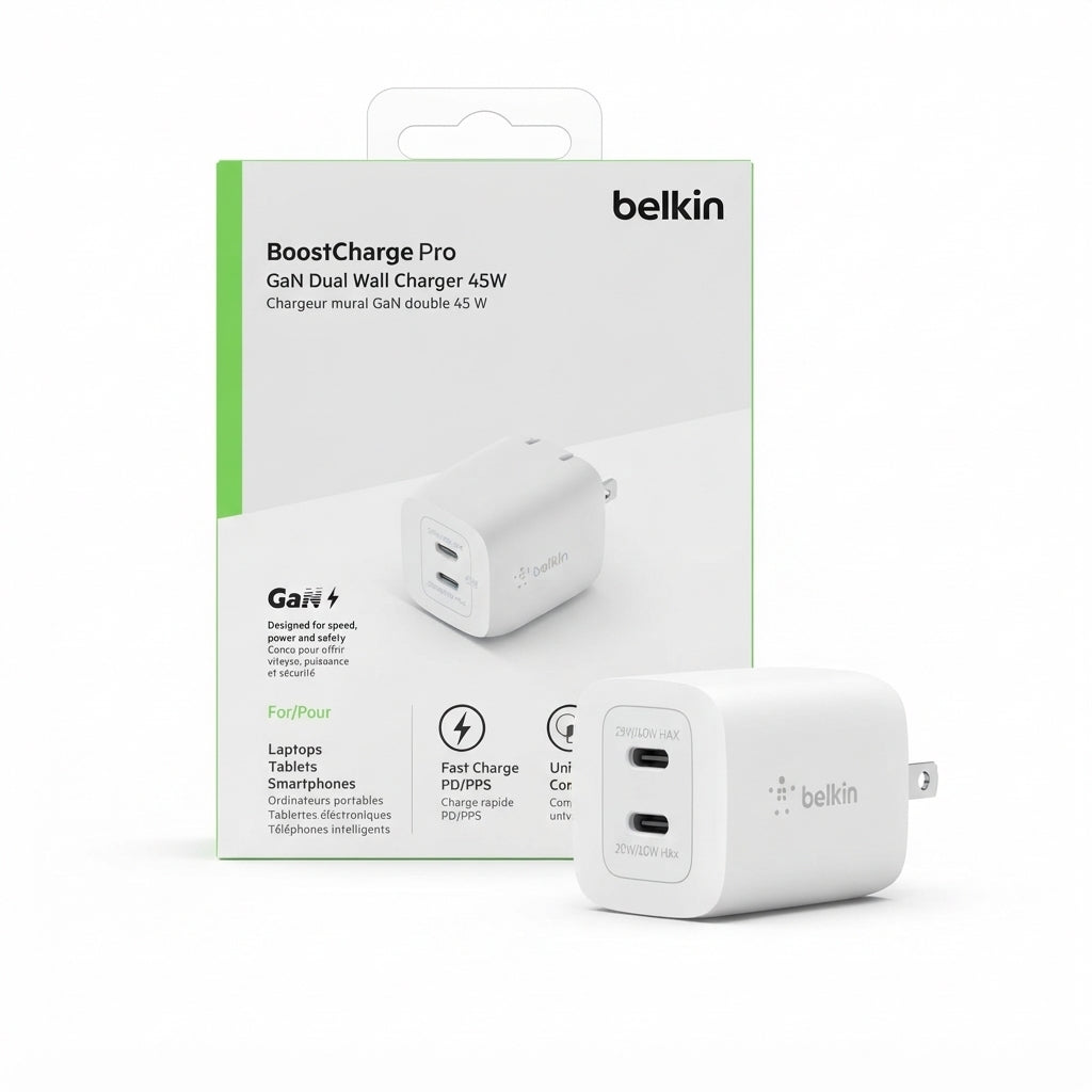 Belkin BoostCharge Pro 45W GaN Dual USB-C Wall Charger